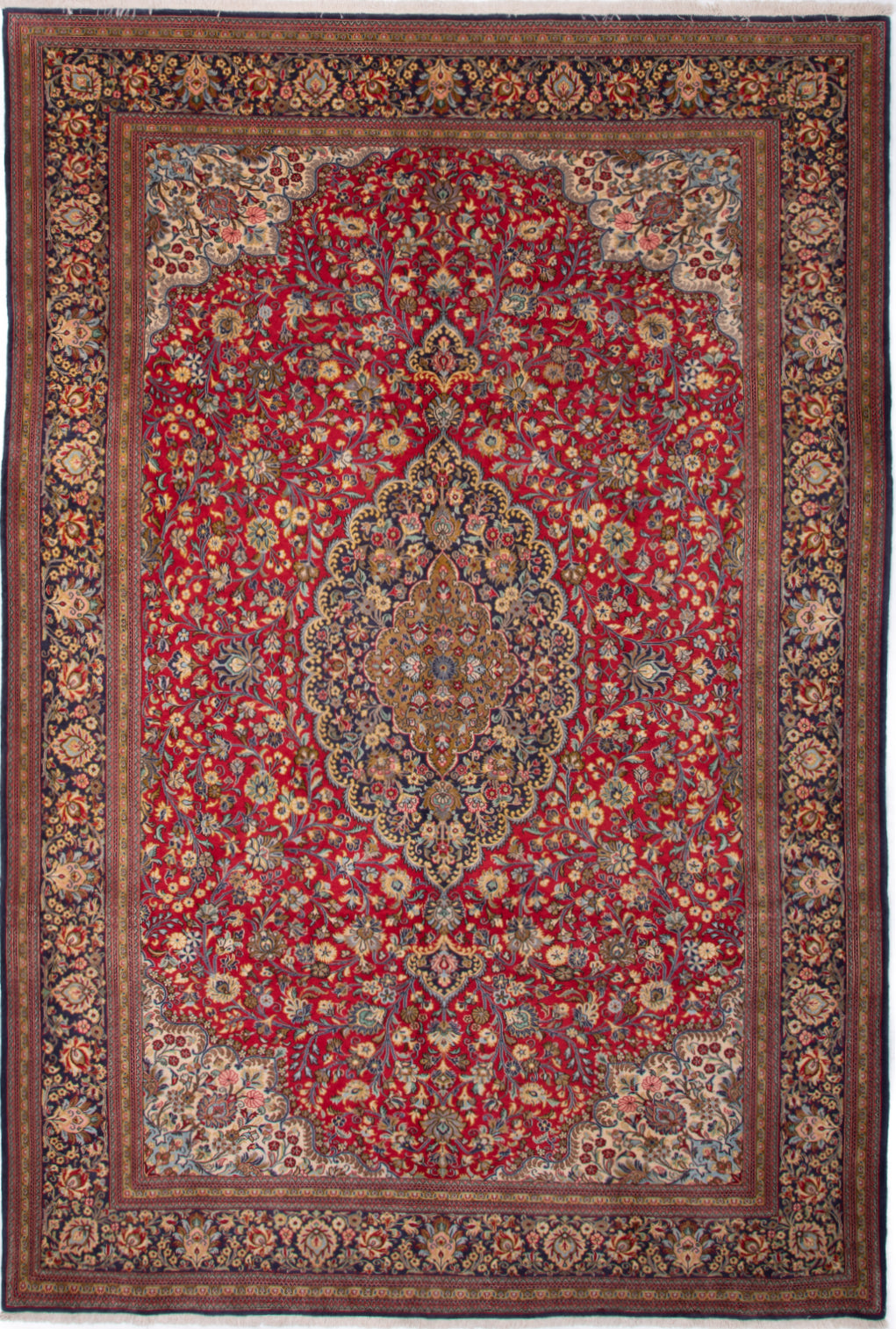 Hand-Knotted Persian Qom Kork Wool & Silk Rug - Ref: 3398 - 329 x 228cm –  Little-Persia