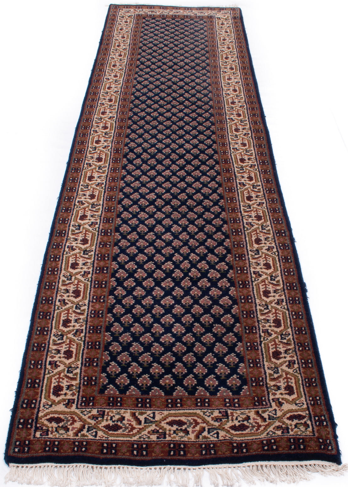 Hand Knotted Indian Arak Hall Runner Rug Ref 3413 303 x 83cm