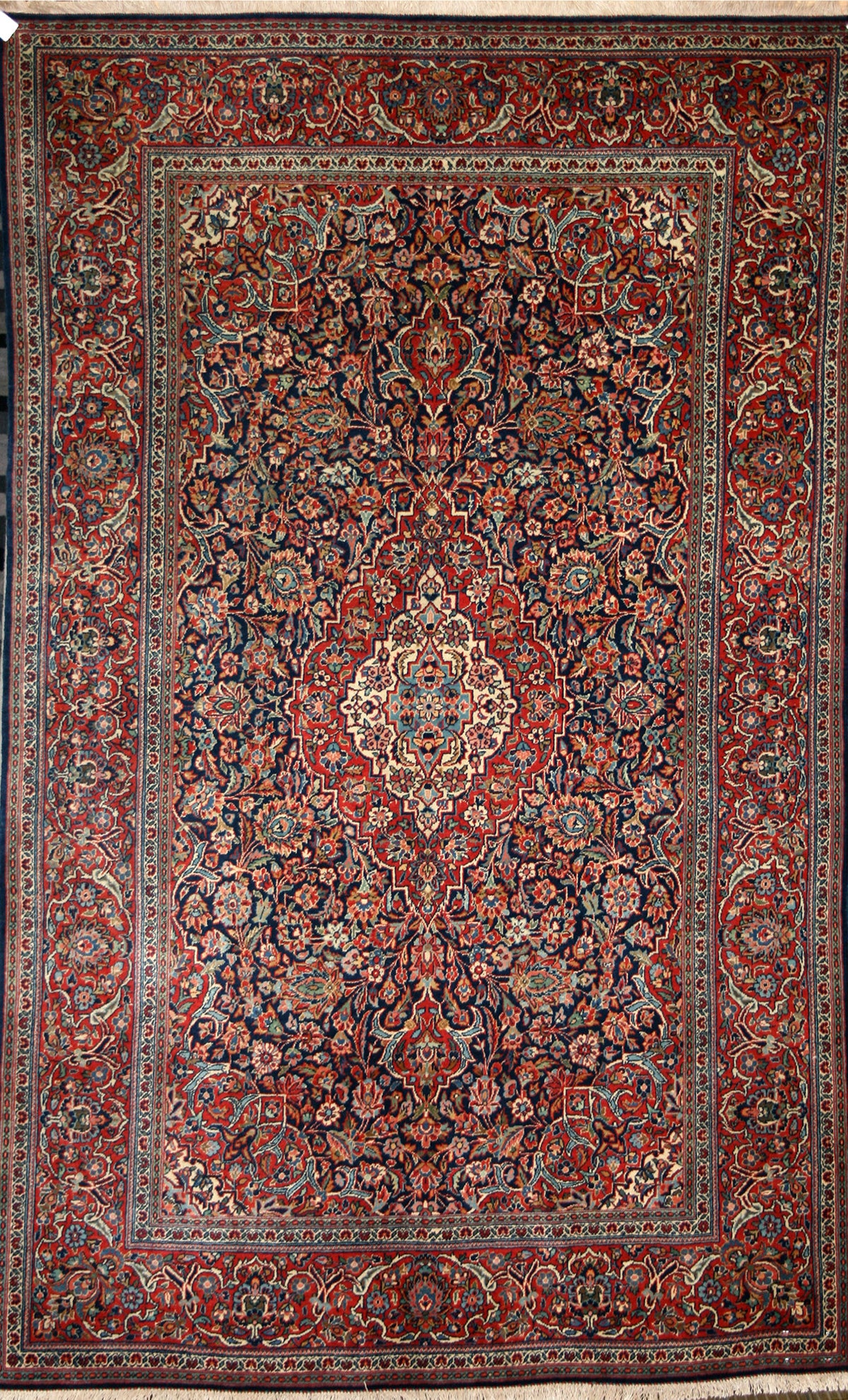 Semi-Antique Persian Kashan Rug