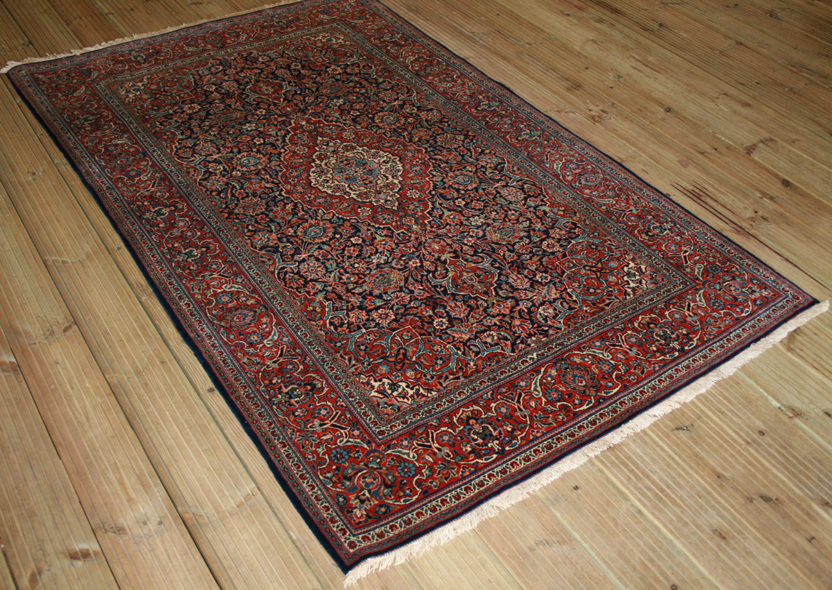 Semi-Antique Persian Kashan Rug