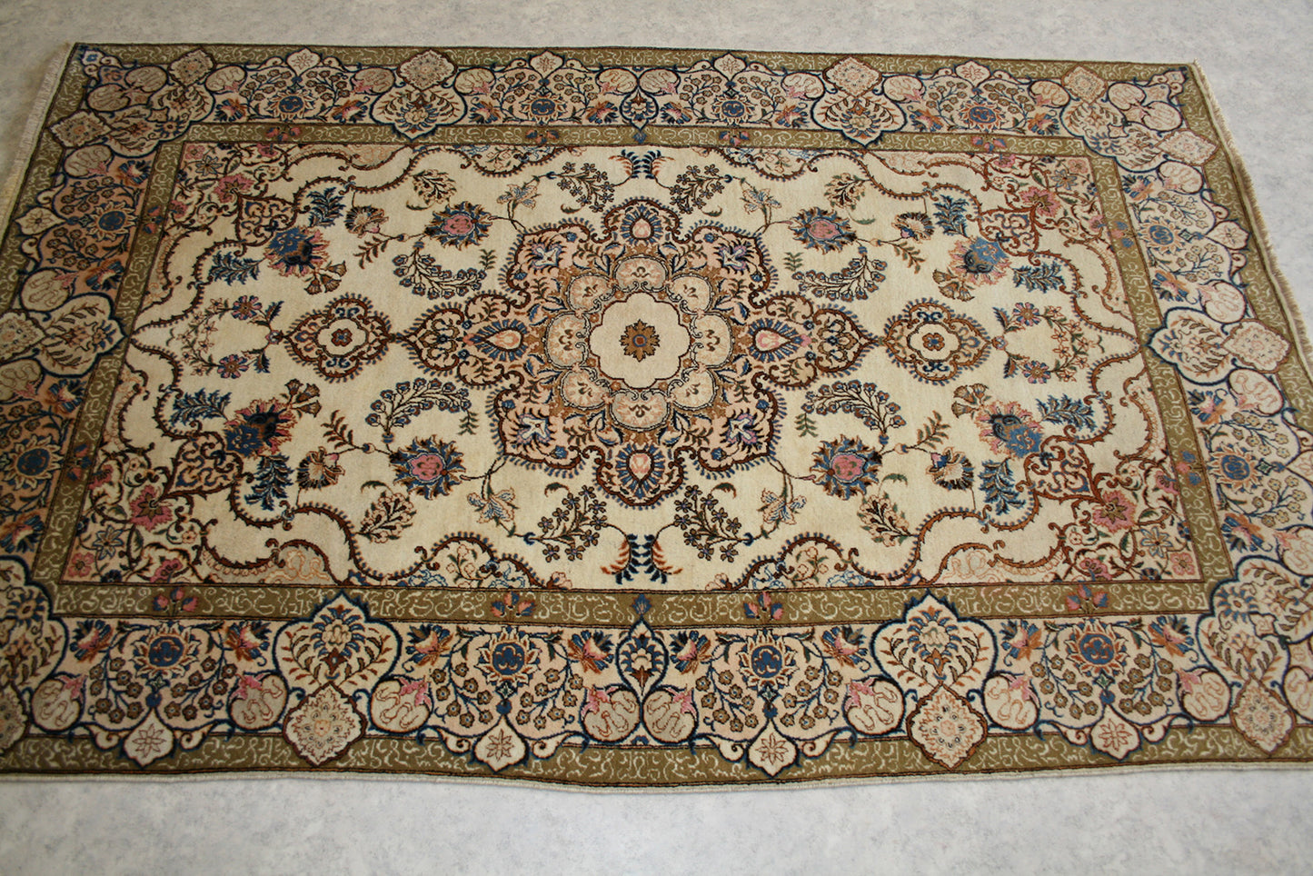 Semi-Antique Persian Kashan Rug