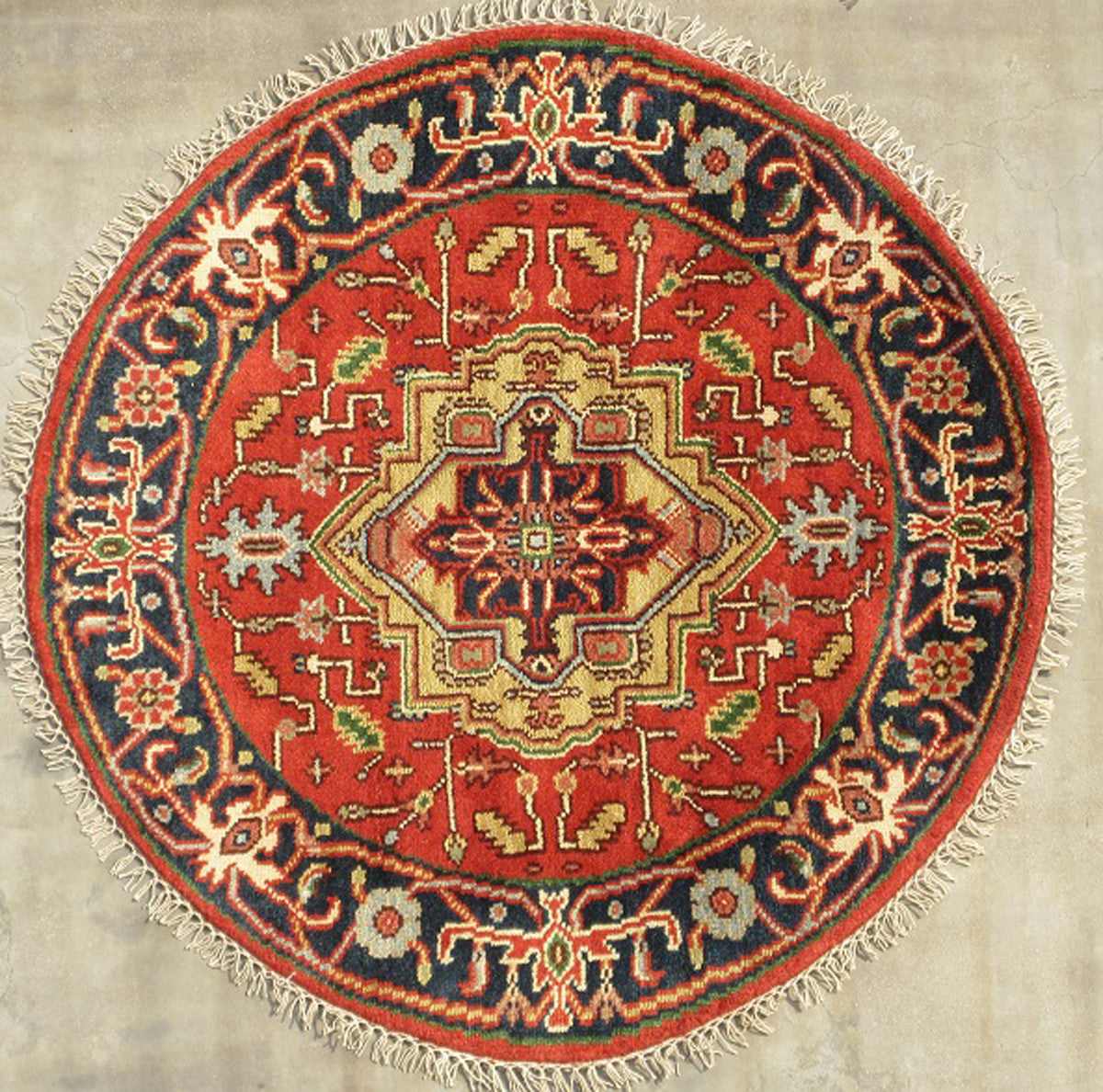 Indian Heriz Square Rug