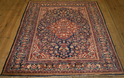 Semi-Antique Persian Kashan Rug