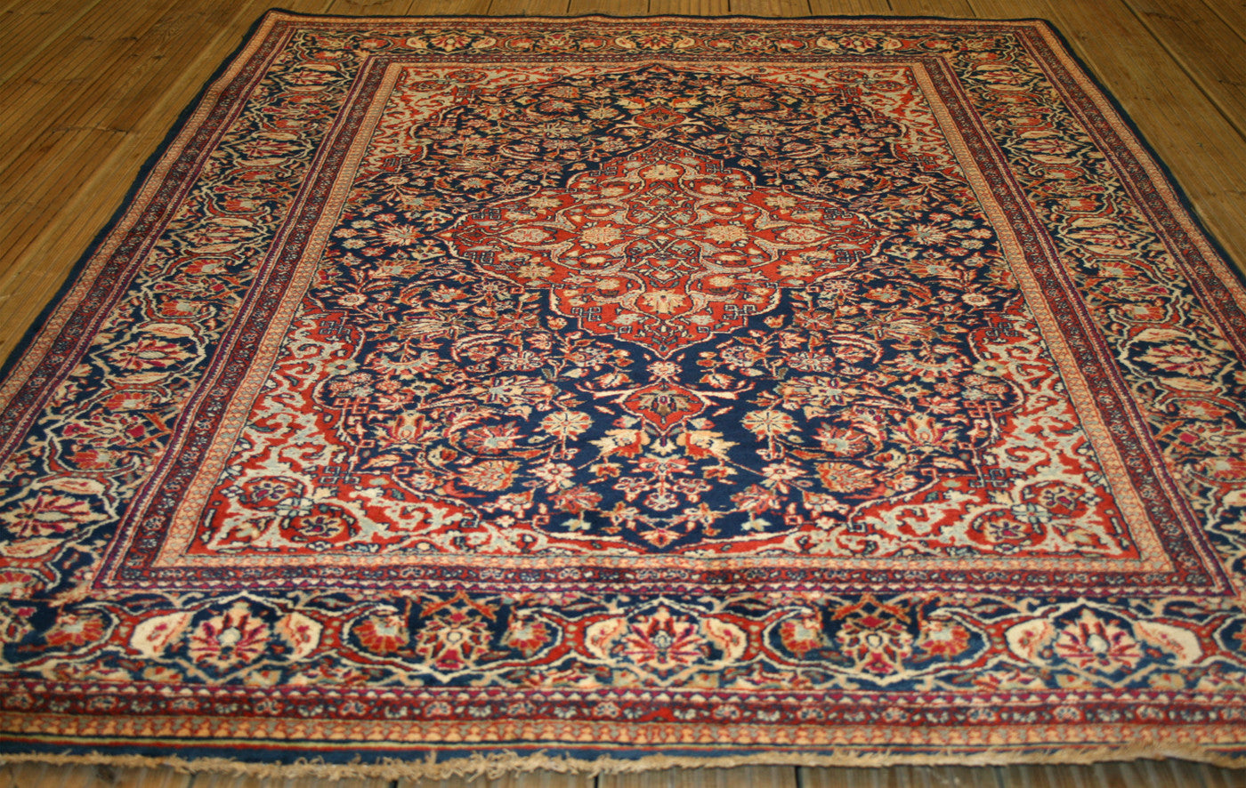 Semi-Antique Persian Kashan Rug