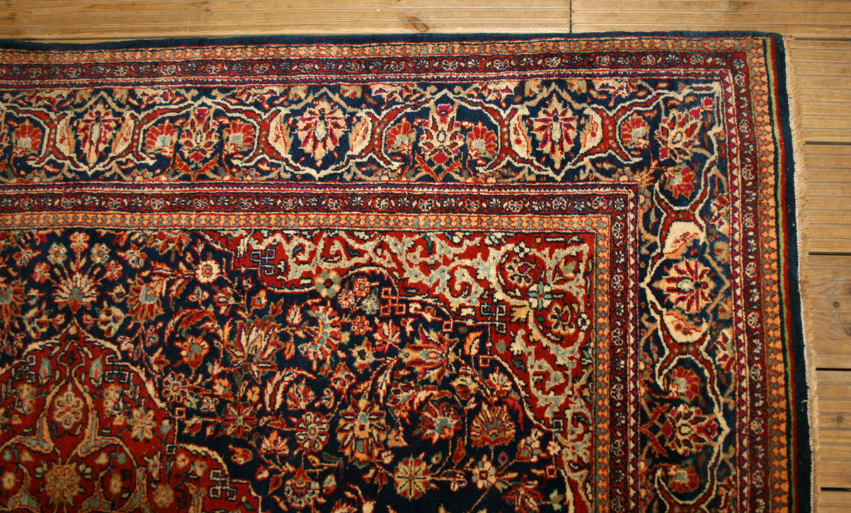 Semi-Antique Persian Kashan Rug