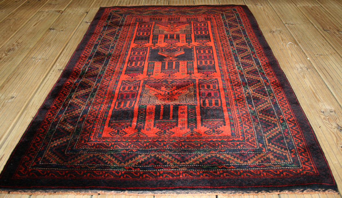 Hand-Knotted Afghan Baluch Rug - Ref: 2421 - 132 x 83cm – Little 