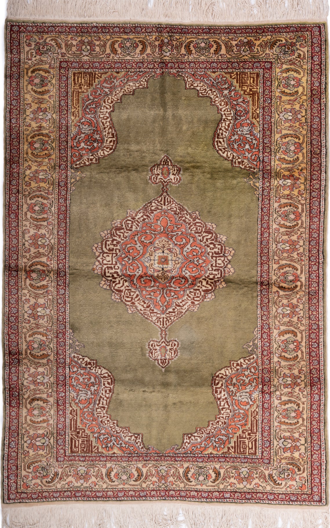 Semi-Antique Turkish Kayseri Rug